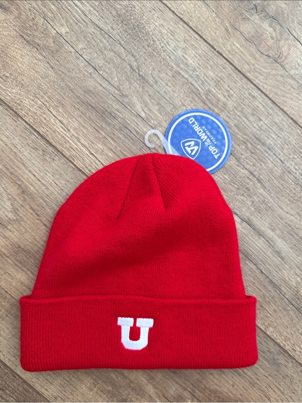 NWT Utah Utes red cuffed double sided beanie